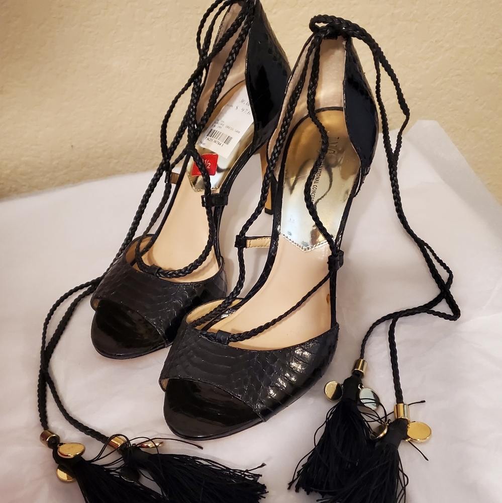 High heeled shoes